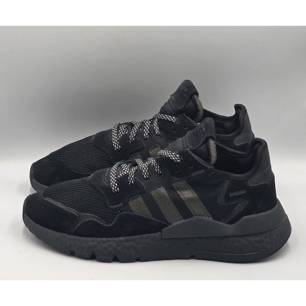 adidas Nite Jogger Triple Black Men's Size 10 BD7954 Shoes Sneakers - Picture 5 of 12